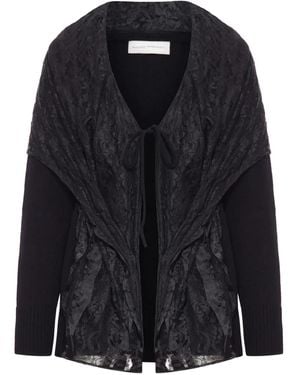 Niccolò Pasqualetti Lace-Overlay Cardigan - Black