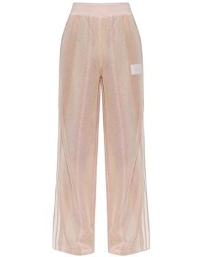 adidas Logo-Patch Striped Mesh Trousers - White