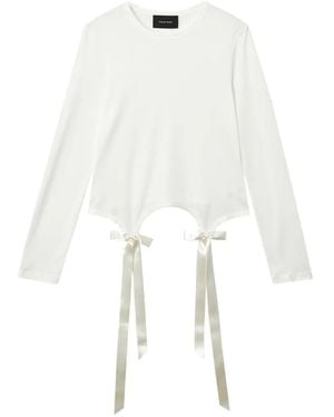 Simone Rocha Bow-Detail Long-Sleeve T-Shirt - White