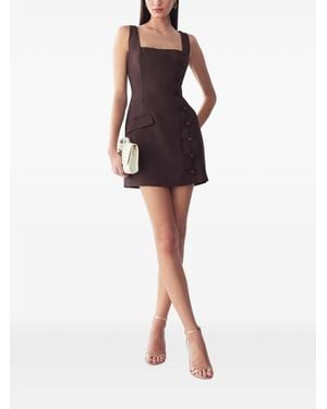 Willa Button-Fastening Flap-Pocket Mini Dress - Brown