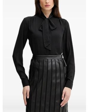 Silvian Heach Tie-Neck Blouse - Black