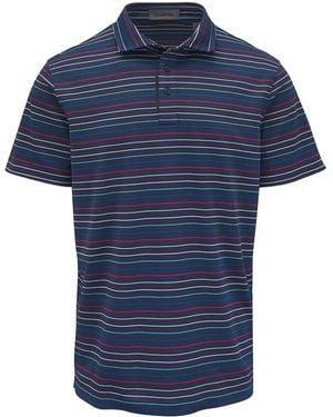 G/FORE ストライプ ポロシャツ - ブルー