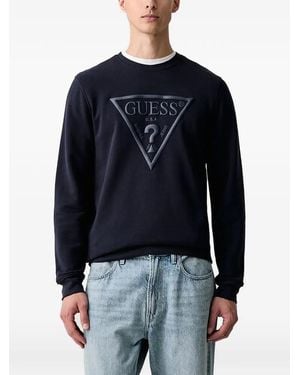 Guess Logo-Patch Sweatshirt - Blue