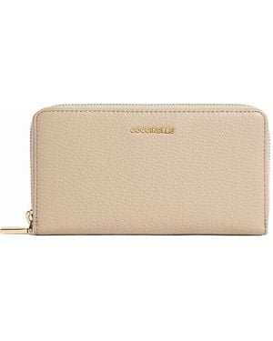 Coccinelle Zip-Up Wallet - Natural