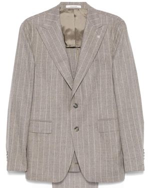 Tagliatore Pinstriped Suit - Brown