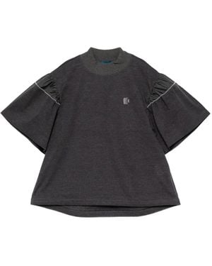 Kolor Ruffled Short-Sleeve T-Shirt - Black