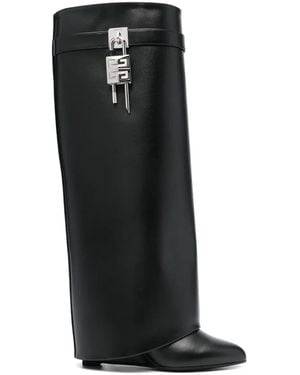 Givenchy ブラック Shark Lock ロングブーツ