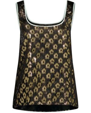 La DoubleJ All-Over Print Silk Top - Black