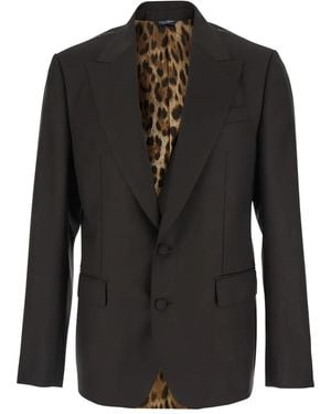 Dolce & Gabbana Single-Breasted Jacket With Peak Revers - Black