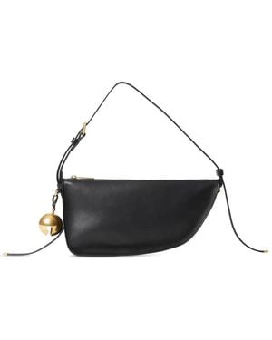 Burberry Shield レザー ショルダーバッグ - ブラック