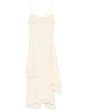 Occleus Harvey Ruffled Midi Dress - White
