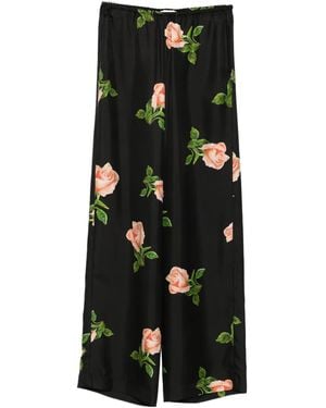 Nanushka Arvenn rose-print elastic-waist trousers - Schwarz