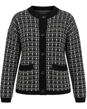 Varley Sarina Intarsia-Knit Cardigan - Black