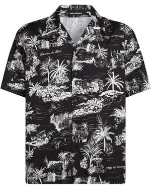 KARL LAGERFELD Vacances Print Shirt - Black