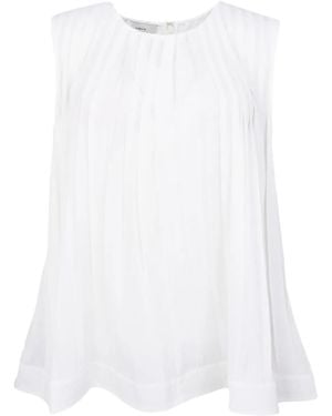 Vince A-Line Pleated Top - White