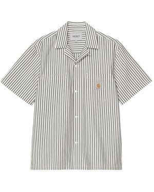 Carhartt Short Sleeve Leavel Stripe Shirt - Grey