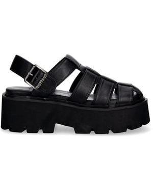 Buffalo Brake Plateau-Sandalen - Schwarz