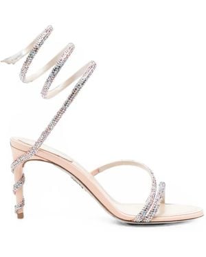 Rene Caovilla Cleo Crystal-Embellished Sandals - White