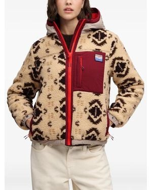 Superdry Sherpa Jacquard Fleece Jacket - Natural