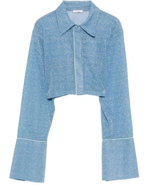 Oséree Lumiere Cropped Shirt - Blue