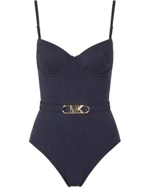 MICHAEL Michael Kors Badeanzug Mit Logo-Schild - Blau