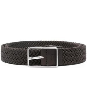 Corneliani Braided Buckle Belt - White