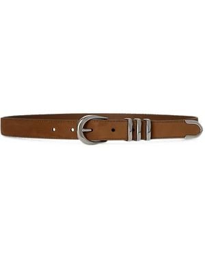 Ralph Lauren Suede Triple-Keeper Belt - White