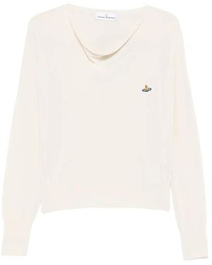 Vivienne Westwood Logo-Embroidered Sweatshirt - White