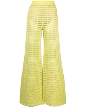 Genny Semi-Sheer Flared Trousers - Yellow