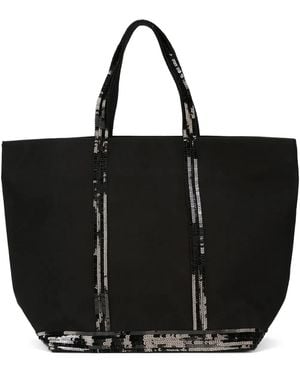 Vanessa Bruno Sequin Trim Shopping Tote - Black