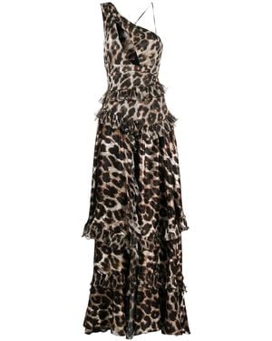 Philipp Plein Tiered Leopard-Print Gown - Multicolour