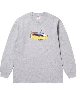 Supreme Graphic-Print Long-Sleeve T-Shirt - Gray