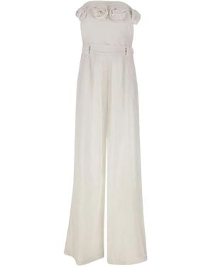 Kaos Jumpsuit mit Rosenverzierung - Weiß