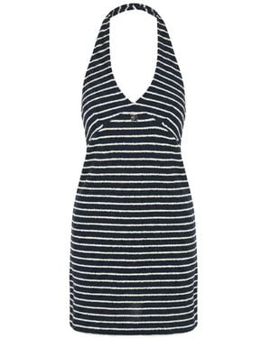 Givenchy Halterneck Striped Mini Dress - Blue