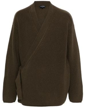 Emporio Armani Ribbed Wrap Cardigan - Green