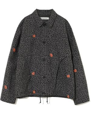 Undercover Leopard-Print Jacket - Grey