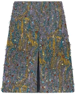 Dries Van Noten ジャカード ミニスカート - グレー