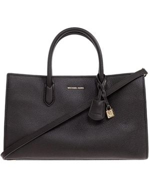 MICHAEL Michael Kors Medium Scarlett Knotted-Handle Leather Tote Bag - Black