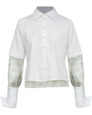 Contessa Mills Aradia Layered-Sleeve Shirt - White