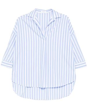 Barba Napoli Striped Collared Shirt - White
