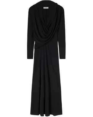 RETORI Draped Hooded Maxi Dress - Black