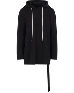 Rick Owens Hoodie Tower Peter À Lien De Resserrage - Black