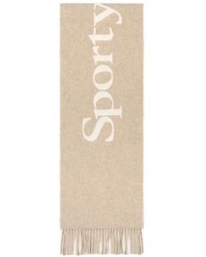 Sporty & Rich Fringed Scarf - Natural