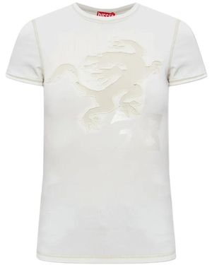 DIESEL T-Uncuties-Longer-Aa1 Appliqué-Detailed T-Shirt - White