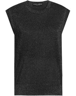 Dolce & Gabbana Metallic Viscose Tank Top - Schwarz