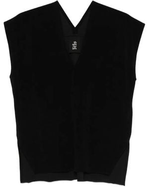 Thom Krom V-Neck Sleeveless Top - Black