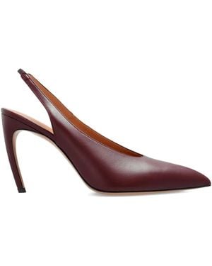 The Attico 11Mm Slingback Pointed-Toe Court Shoes - Brown