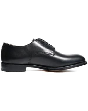 Doucal's Lace-Up Leather Derby Shoes - Black