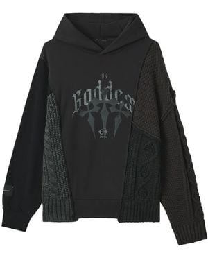 FIVE CM Sudadera Con Capucha Y Diseño Patchwork - Negro