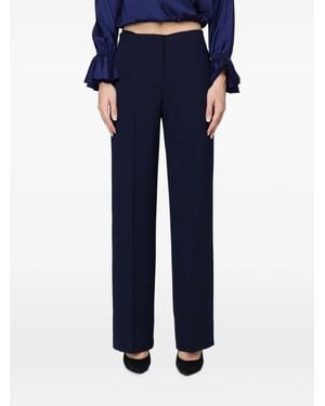 Hanita Pressed-Crease Straight-Leg Pants - Blue